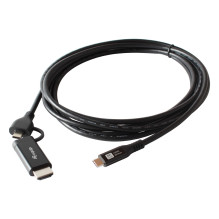 Equip Adapter USB-C- USB-C+HDMI PD100W 4K / 60Hz 1.00m Alu. Equip Adapter USB-C- USB-C+HDMI PD100W 4K / 60Hz 1.00m Alu.