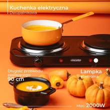 Mesko Home MS 6509 hob Black Countertop Sealed plate 2 zone(s)