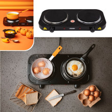 Mesko Home MS 6509 hob Black Countertop Sealed plate 2 zone(s)