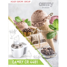Camry Premium CR 4481 ice cream maker Gel canister ice cream maker 0.7 L 90 W White