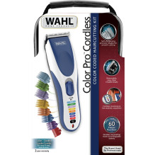 Hair Clipper - Wahl Color Pro Cordless 9 Long Silver / Blue Hair Clipper - Wahl Color Pro Cordless 9 Long Silver / Blue