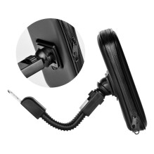 Motociklo laikiklis mobiliajam telefonui, atsparus vandeniui su užtrauktuku (5,5" - 6,3"), juodas Motociklo laikiklis mobiliajam telefonui, atsparus vandeniui su užtrauktuku (5,5" - 6,3"), juodas