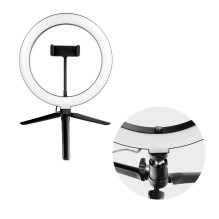 LED Ring Stream RGB lamp 10" with holder for mobile + tripod black LED Ring Stream RGB lamp 10" with holder for mobile + tripod black