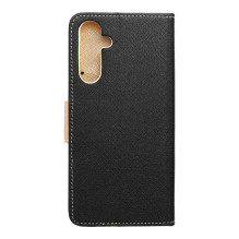 Atverčiamas dėklas, skirtas „Samsung A16 Fancy Book“, juodas / auksinis Atverčiamas dėklas, skirtas „Samsung A16 Fancy Book“, juodas / auksinis