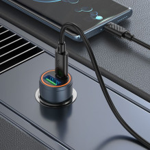 Car charger Hoco USB A + USB C QC3.0 PD 30W + cable USB C to USB C Z57A black