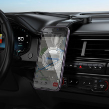 Magnetinis automobilio telefono laikiklis, suderinamas su „Magsafe Hoco H71“ prietaisų skydeliu, juodas ir pilkas Magnetinis automobilio telefono laikiklis, suderinamas su „Magsafe Hoco H71“ prietaisų skydeliu, juodas ir pilkas