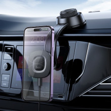 Belaidis telefono laikiklis automobiliui Hoco 15W, skirtas prietaisų skydeliui, HW31, juodas Belaidis telefono laikiklis automobiliui Hoco 15W, skirtas prietaisų skydeliui, HW31, juodas