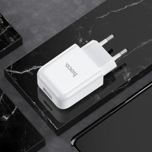 Telefono įkroviklis Hoco USB A 2A 10W N2 baltas Telefono įkroviklis Hoco USB A 2A 10W N2 baltas