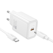 Phone charger Hoco USB C QC PD 30W + cable USB C to USB C N62 white Phone charger Hoco USB C QC PD 30W + cable USB C to USB C N62 white