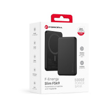 Powerbank compatible with MagSafe Forcell F-Energy Slim F5K9 QC4.0 PD3.0 15W 5000 mAh black Powerbank compatible with MagSafe Forcell F-Energy Slim F5K9 QC4.0 PD3.0 15W 5000 mAh black