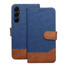 Atverčiamas dėklas, skirtas „Samsung A27 Jeans Book“, mėlynas