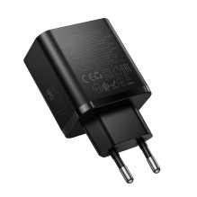 Telefono įkroviklis Hoco 2x USB C + USB A QC3.0 PD 3A 65W N75 juodas Telefono įkroviklis Hoco 2x USB C + USB A QC3.0 PD 3A 65W N75 juodas