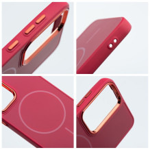 „Samsung A27 Frame Mag Cover“ dėklas, suderinamas su „MagSafe“ rausvai raudona spalva
