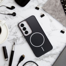 „Samsung A27 Frame Mag Cover“ dėklas, suderinamas su „MagSafe“, juodas