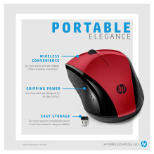HP 220 belaidė pelė, raudona/juoda HP 220 belaidė pelė, raudona/juoda