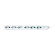 Logilink 6-way power strip, 1.5m for Euro plugs, white