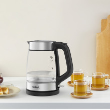 Tefal Glass Kettle KI605830 elektrinis virdulys 1,7 L 2200 W Juoda, Sidabrinė, Permatoma Tefal Glass Kettle KI605830 elektrinis virdulys 1,7 L 2200 W Juoda, Sidabrinė, Permatoma