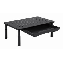 Gembird MS-TABLE-D-01 reguliuojamo aukščio monitoriaus stovas su stalčiumi (stačiakampis)