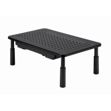 Gembird MS-TABLE-D-01 reguliuojamo aukščio monitoriaus stovas su stalčiumi (stačiakampis)
