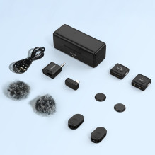 Belaidis Mikrofonų Rinkinys - 7Ryms Rimo S1 USB-C, Dviejų Siųstuvų Belaidis Mikrofonų Rinkinys - 7Ryms Rimo S1 USB-C, Dviejų Siųstuvų