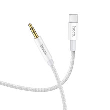 Cable AUX Jack 3,5 mm to USB C Hoco 1 m UPA19 silver