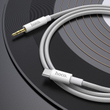 Cable AUX Jack 3,5 mm to USB C Hoco 1 m UPA19 silver