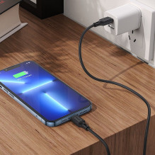 USB C - Lightning kabelis Hoco PD 20W 1 m X90 juodas