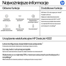 HP DeskJet 4322 belaidis daugiafunkcis spalvotas spausdintuvas
