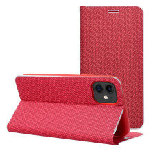 iPhone 16 Luna Book atverčiamas dėklas, anglies pluošto, raudonas iPhone 16 Luna Book atverčiamas dėklas, anglies pluošto, raudonas