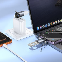Adapter OTG 2in1 Lightning / USB C to USB A Hoco UA46E Victory gray