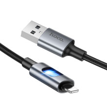 LED laidas USB A į Lightning Hoco 2,4A 1,2 m U144 juodas