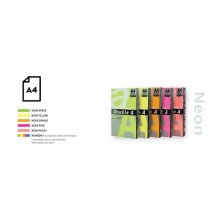 Spalvotas popierius Double A Rainbow 4 Neon, 100 lapų