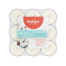 Žvakė, aromatinė Bolsius Fresh Cotton, 4 h, 18 vnt., Balta Žvakė, aromatinė Bolsius Fresh Cotton, 4 h, 18 vnt., Balta