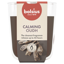 Candle, scented Bolsius Calming Oudh, 45 h, Brown