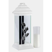 Candle Rožė, 55 h, White col. Candle Rožė, 55 h, White col.