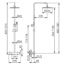 Shower set Ferro Ciriculus, grey col.