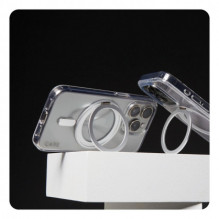 PanzerGlass Transparent Case w. Silver Kickstand MagSafe iPhone 16 Pro Max