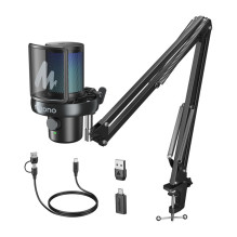 Mikrofonas - Maono DM40 S Pro, 16mm Kondensatorius, 48kHz / 24bit, Belaidis Juodas