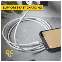 „Intenso“ USB laidas A315C nailonas, 1,5 m, baltas, su USB-A ir USB-C jungtimis, palaiko greitą įkrovimą (PD) iki 60 W „Intenso“ USB laidas A315C nailonas, 1,5 m, baltas, su USB-A ir USB-C jungtimis, palaiko greitą įkrovimą (PD) iki 60 W