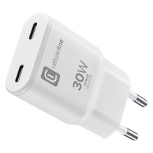 Cellularline USB-C Duo GaN Reiselader 30W Baltas Cellularline USB-C Duo GaN Reiselader 30W Baltas