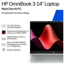 HP OmniBook 3 14-hz0351ngx Snapdragon X X1-26-100 / 16GB / 512SSD / W11 Pagrindinis HP OmniBook 3 14-hz0351ngx Snapdragon X X1-26-100 / 16GB / 512SSD / W11 Pagrindinis