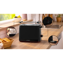 Bosch TAT3M123 skrudintuvas, 2 riekelės, 950 W, juodas Bosch TAT3M123 skrudintuvas, 2 riekelės, 950 W, juodas