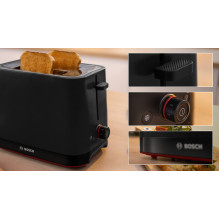Bosch TAT3M123 skrudintuvas, 2 riekelės, 950 W, juodas Bosch TAT3M123 skrudintuvas, 2 riekelės, 950 W, juodas