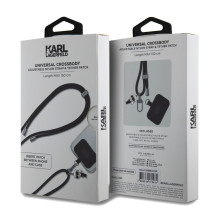 Dirželis telefonui Karl Lagerfeld Universal Crossbody Strap Cord and Ikonik Pins juodas Dirželis telefonui Karl Lagerfeld Universal Crossbody Strap Cord and Ikonik Pins juodas