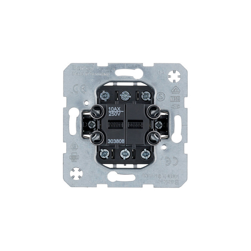 Berker 3038 08 Dvigubo įjungimo/išjungimo/perjungimo jungiklio modulio įdėklas