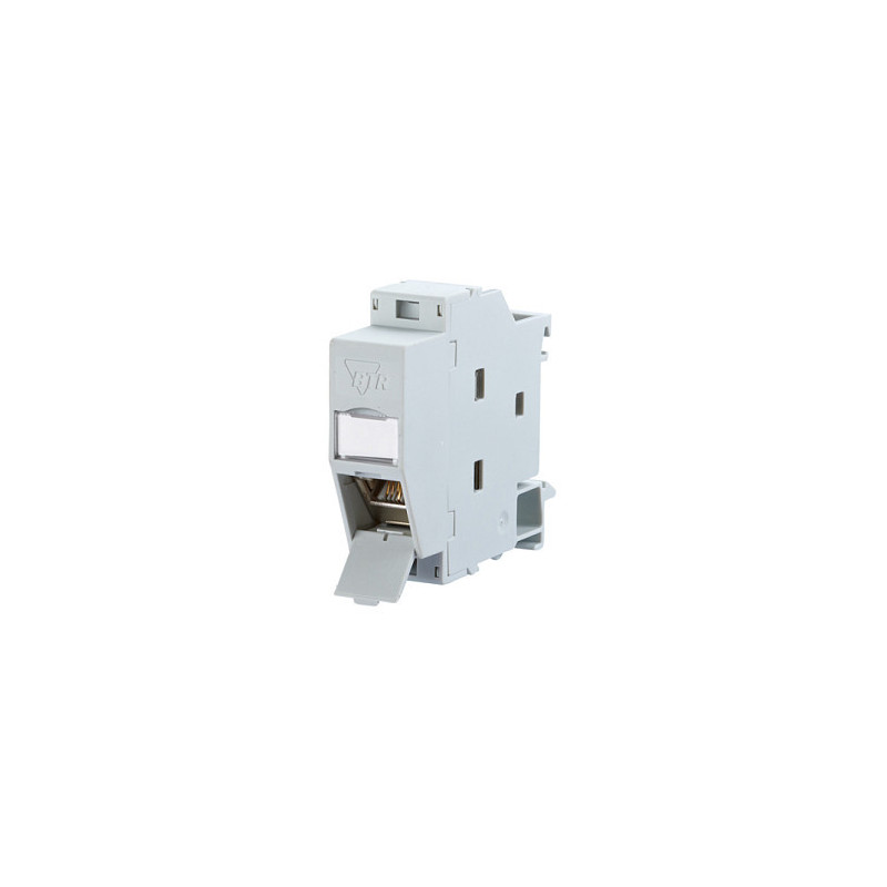 METZ CONNECT REGplus IP20 E-DAT modulis, CAT 6A Buchse fr Hutschiene TH35, grau