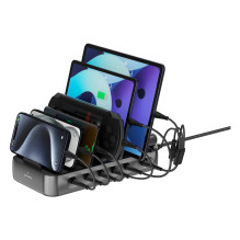 4smarts Charging station Team 100W 5C / 1A incl. 6 cables, black 4smarts Charging station Team 100W 5C / 1A incl. 6 cables, black