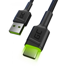Green Cell USB-C USB-A 2.0 (ST-ST) 2m Ladekabel LED Schwarz Green Cell USB-C USB-A 2.0 (ST-ST) 2m Ladekabel LED Schwarz
