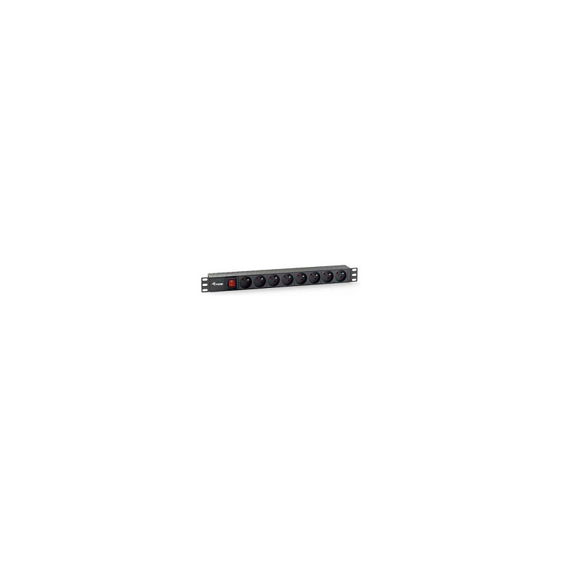 Equip 19" Steckdosenleiste 8xNFC 61-314 FR+Switch- St.90°Pla