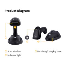 Equip 1D-Barcodescanner Laser Wireless / 433MHz+Halter schwarz